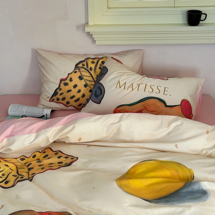 91家纺网 家纺一手货源 找家纺 （总）艾沁家纺 2024新款a版40贡缎数码印花b版40水洗棉四件套汇总-沉睡的马蒂斯