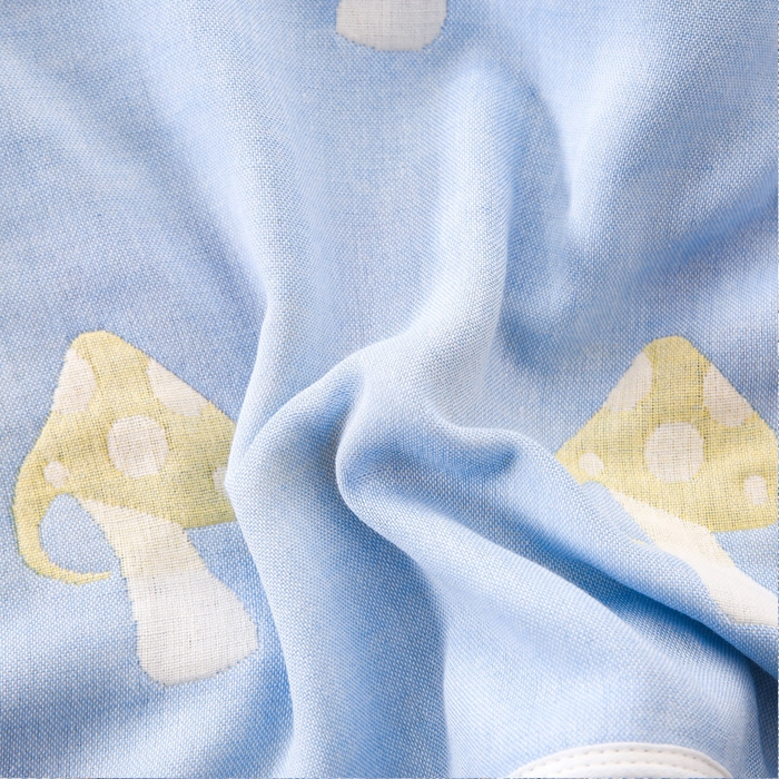 91家纺网 家纺一手货源 找家纺 朴尔家纺-毛巾被 2024新款全棉卡通六层纱布儿童枕套 五彩蘑菇兰