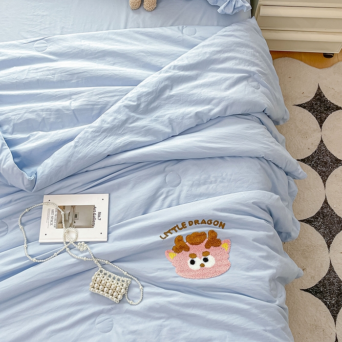 91家纺网 家纺一手货源 找家纺 （总）宜家坊2024新款韩系花边ins风水洗棉夏被四件套