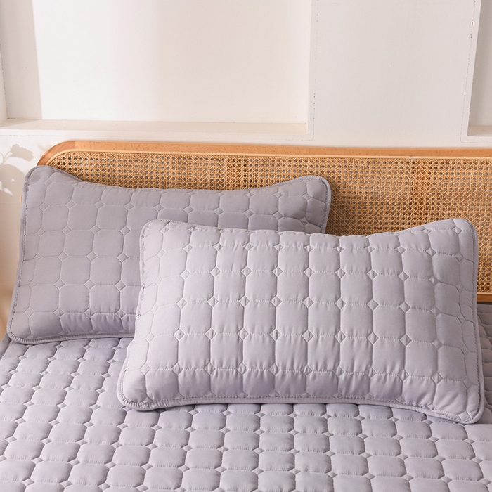 91家纺网 家纺一手货源 找家纺 恋绒家纺 2025升级款水洗棉床褥隔尿防水床垫隔尿垫护理垫床护罩垫子 防水款-青灰色