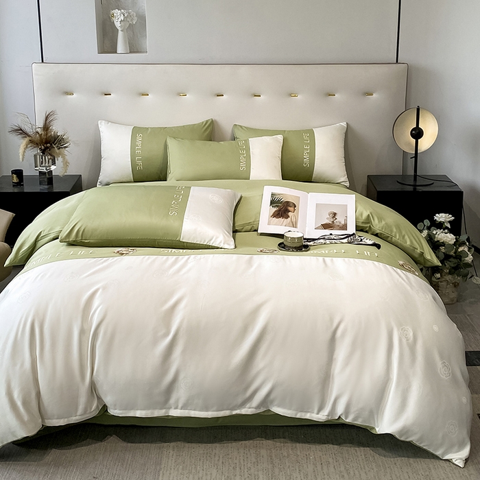 91家纺网 家纺一手货源 找家纺 （总）澳梵 新款水洗真丝刺绣四件套【卢浮之夜】