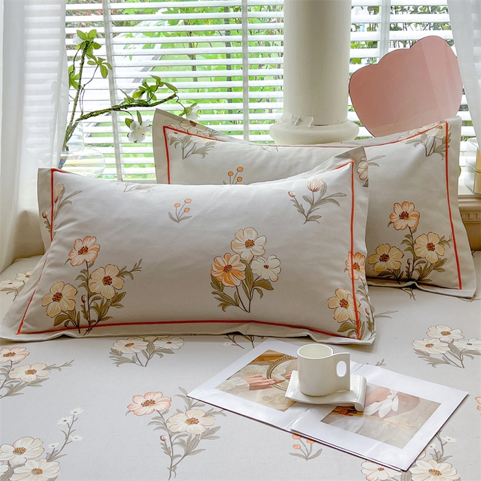 91家纺网 家纺一手货源 找家纺 菲梵家纺 2025新款A类无荧光全棉老粗布单品枕套 雅韵