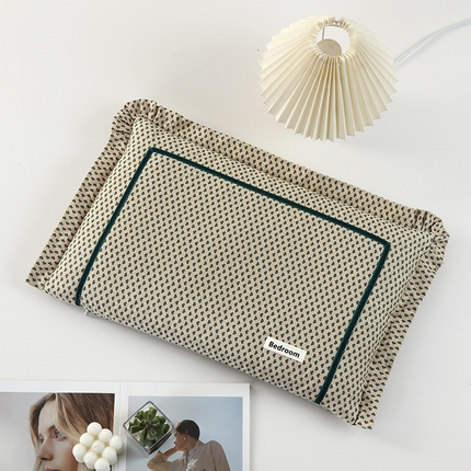 明星枕业 2024新款小香风荞麦枕头花草枕全棉护颈枕 40*60+-2cm/个 心妍绿