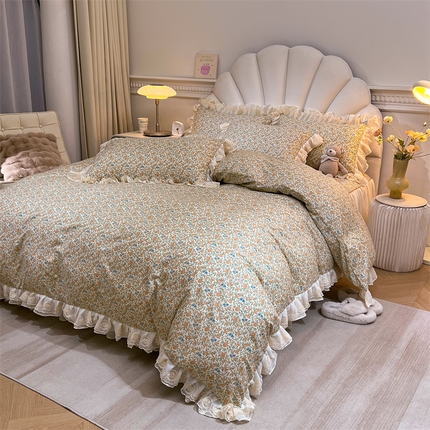 91家纺网 家纺一手货源 找家纺 （总）恒爱家纺 2024新款梦幻情缘全棉公主风四件套