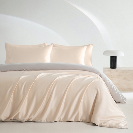 云栖家居 202460支A类兰精天丝系列拼色四件套（风格二） 香槟&银灰