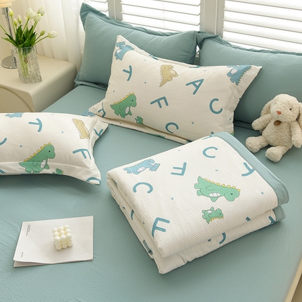 91家纺网 家纺一手货源 找家纺 圣楚家纺 2024新款清柔泡泡纱夏被 甜馨宝贝