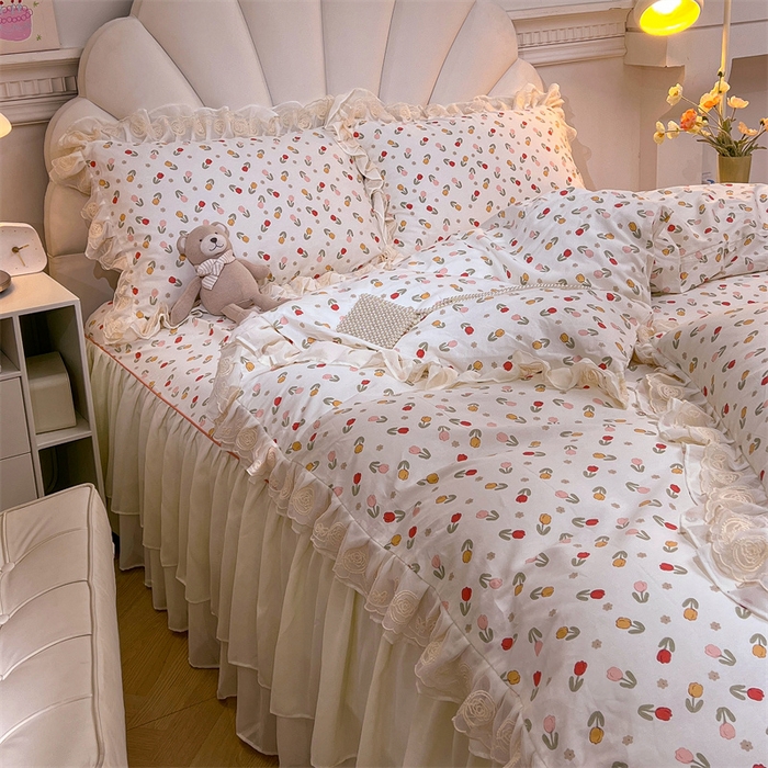 91家纺网 家纺一手货源 找家纺 恒爱家纺 2024新款梦幻情缘全棉公主风四件套 命运女神