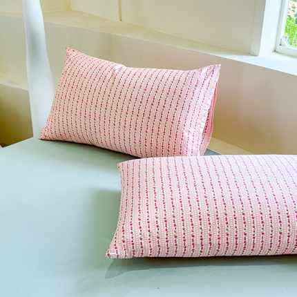 感遇 2024新款全棉印花四件套 粉条小花