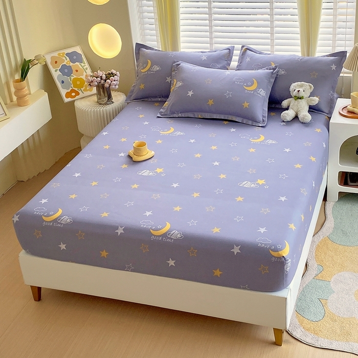 91家纺网 家纺一手货源 找家纺 金丝兔 2025新款植物羊绒磨毛单床笠三件套 晚安