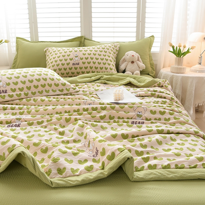 91家纺网 家纺一手货源 找家纺 圣楚家纺 2024新款清柔泡泡纱夏被 幸福暗号