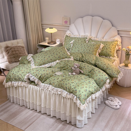 恒爱家纺 2024新款梦幻情缘全棉公主风四件套 虞美人