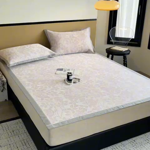 91家纺网 家纺一手货源 找家纺 （总）倾慕 2024新款提花凉感凉席