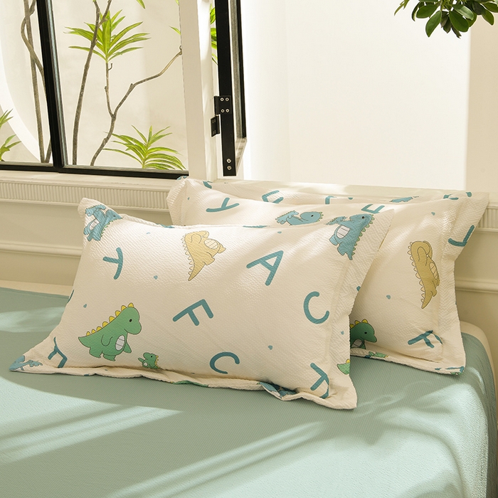 91家纺网 家纺一手货源 找家纺 圣楚家纺 2024新款泡泡纱枕套 甜馨宝贝