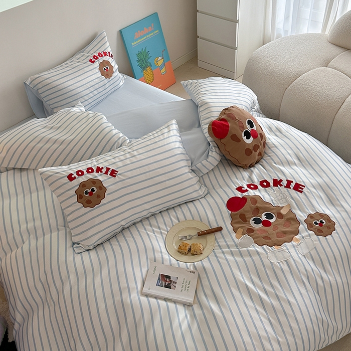 91家纺网 家纺一手货源 找家纺 （总）优悦2024新款冰丝卡通贴布绣四件套