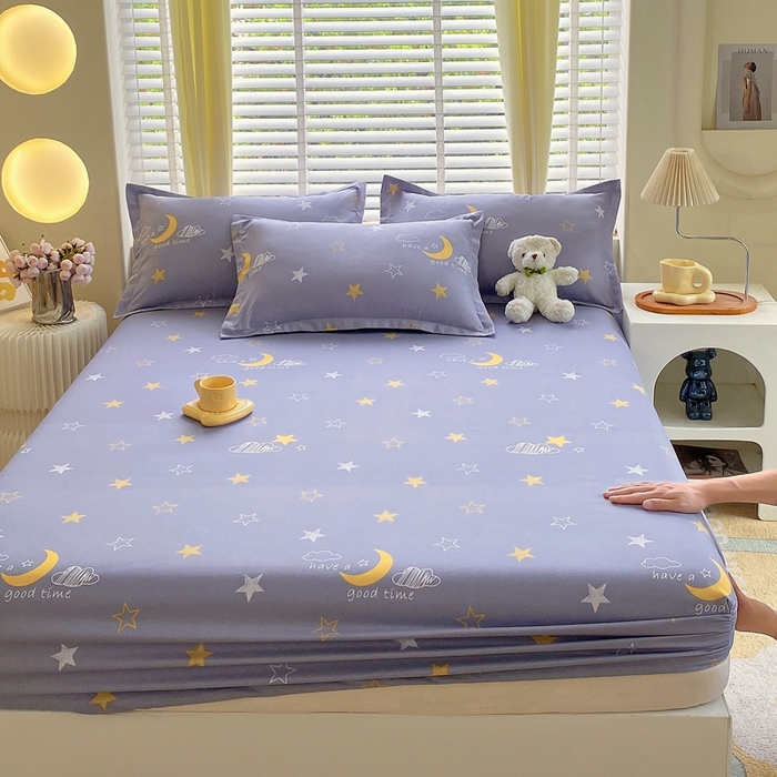 91家纺网 家纺一手货源 找家纺 金丝兔 2025新款植物羊绒磨毛单床笠三件套 晚安