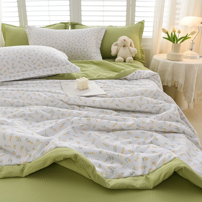 91家纺网 家纺一手货源 找家纺 圣楚家纺 2024新款清柔泡泡纱夏被 七里香