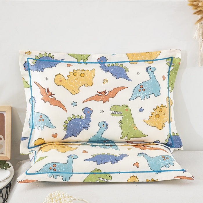 91家纺网 家纺一手货源 找家纺 乐秀家纺 2026新款卡通全棉枕套儿童幼儿园枕头侏罗纪