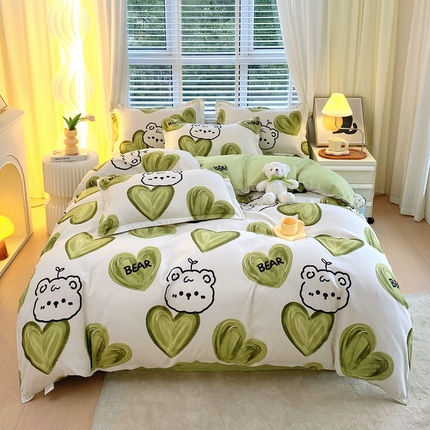 91家纺网 家纺一手货源 找家纺 （总）金丝兔 2025新款植物羊绒加厚磨毛印花四件套直播热款全年供货量大可送