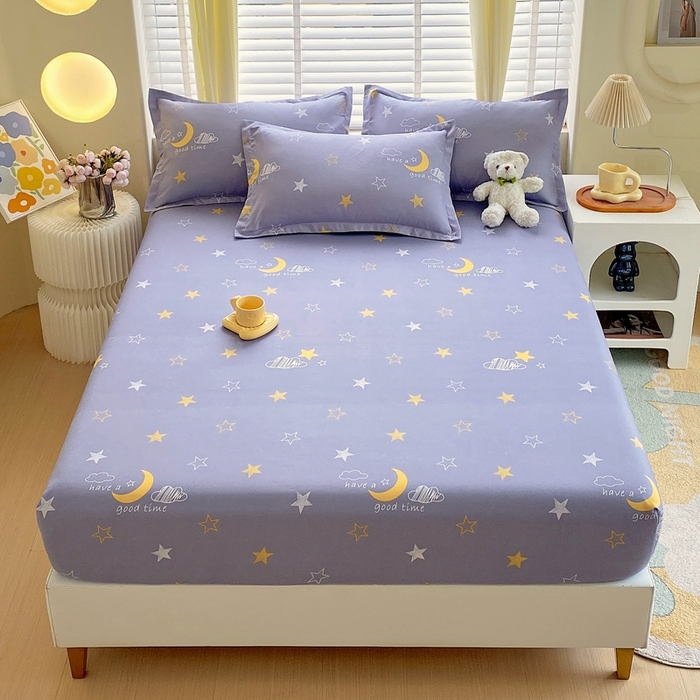 91家纺网 家纺一手货源 找家纺 金丝兔 2025新款植物羊绒磨毛单床笠三件套 晚安