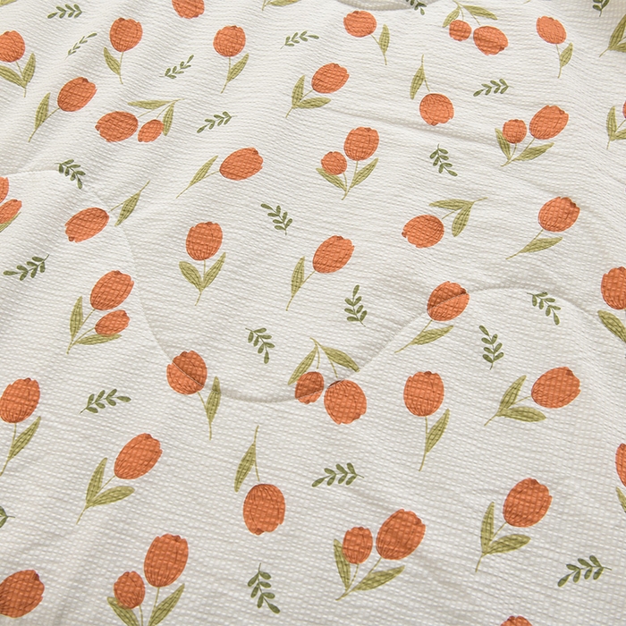 91家纺网 家纺一手货源 找家纺 圣楚家纺 2024新款清柔泡泡纱夏被 迷人花香