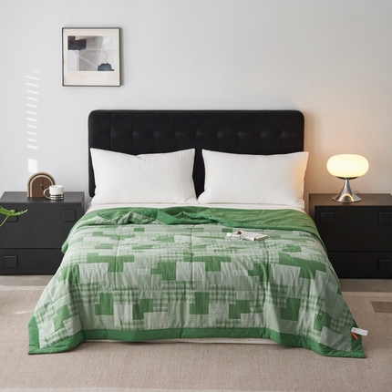 91家纺网 家纺一手货源 找家纺 （总）安莱生活 2024新款双层纱拼布田园单夏被系列