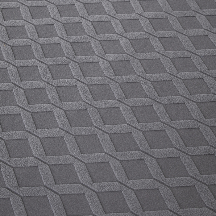 91家纺网 家纺一手货源 找家纺 千彤沙发垫 2024新款裙边款拉花绒菱形格系列沙发笠 深灰银灰组合