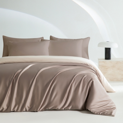 云栖家居 202460支A类兰精天丝系列拼色四件套（风格二） 素雅灰&香槟