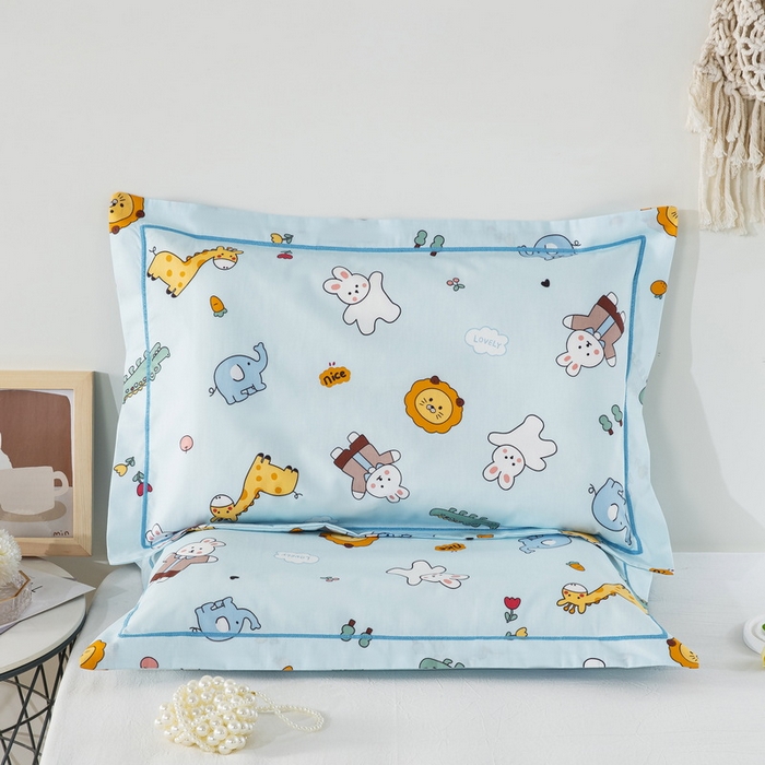 91家纺网 家纺一手货源 找家纺 乐秀家纺 2026新款卡通全棉枕套儿童幼儿园枕头动物王国