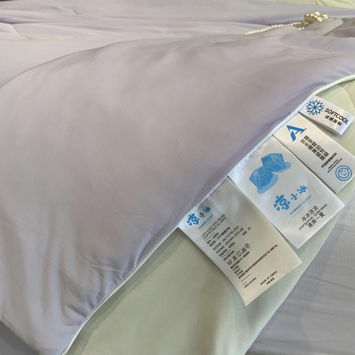 91家纺网 家纺一手货源 找家纺 莱豫家纺 2024新款小冰皮夏凉被锦纶氨纶面料空调夏被 多肉葡萄