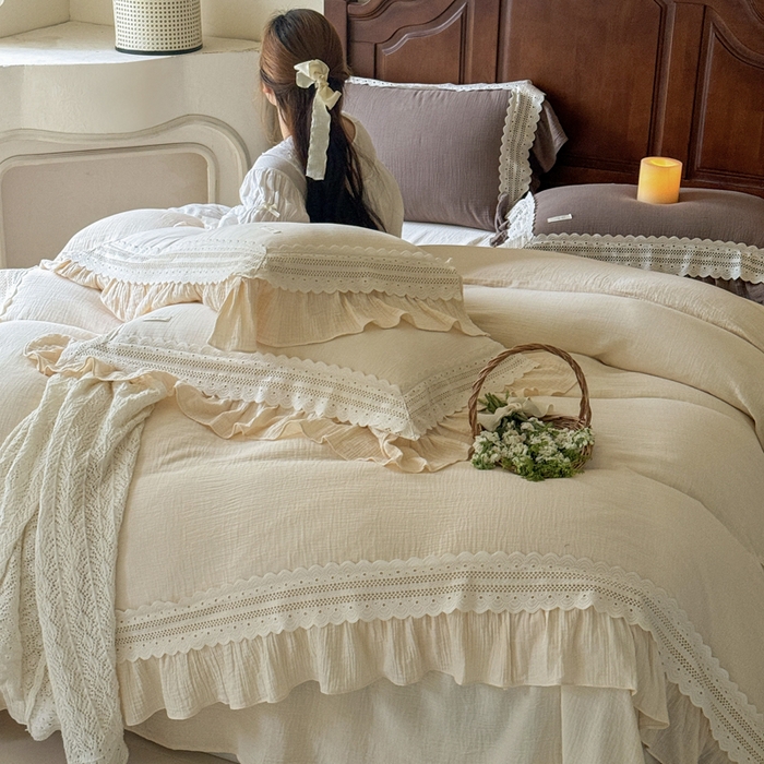 91家纺网 家纺一手货源 找家纺 （总）玛奇朵 2024新款简约法式双层皱纱-浓情假日