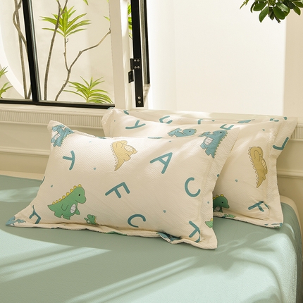 91家纺网 家纺一手货源 找家纺 圣楚家纺 2024新款泡泡纱枕套 甜馨宝贝