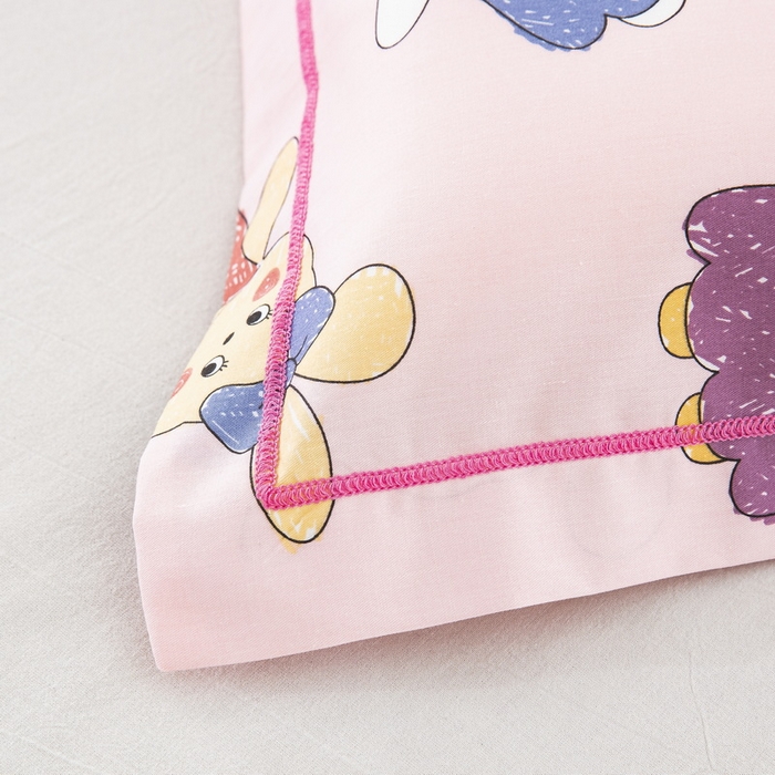 91家纺网 家纺一手货源 找家纺 乐秀家纺 2026新款卡通全棉枕套儿童幼儿园枕头兔宝宝