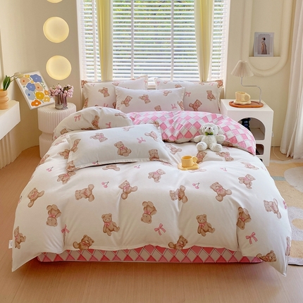 91家纺网 家纺一手货源 找家纺 （总）金丝兔 2025新款植物羊绒加厚磨毛印花四件套直播热款全年供货量大可送