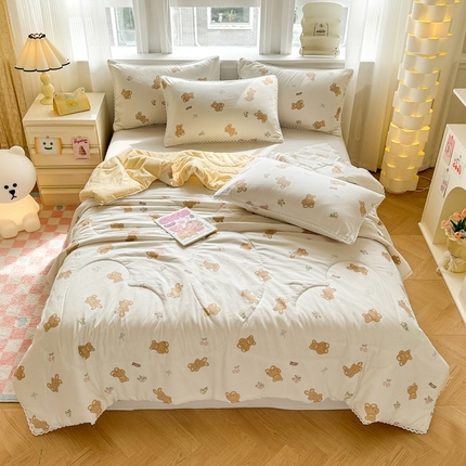 91家纺网 家纺一手货源 找家纺 （总）慕尚家纺2025新款双层纱水洗夏被子被芯