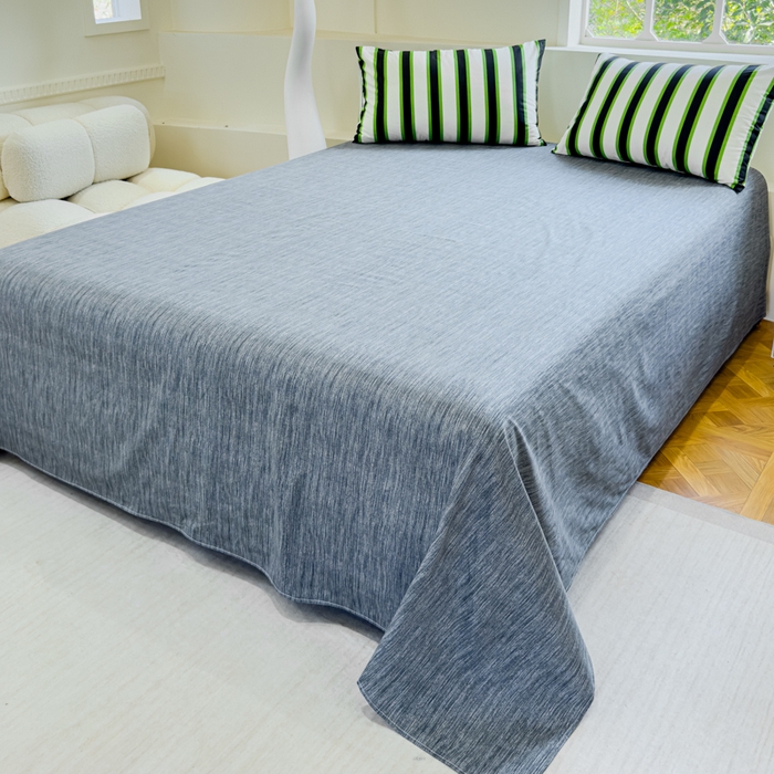 91家纺网 家纺一手货源 找家纺 感遇 2024新款全棉印花四件套 黑绿条纹