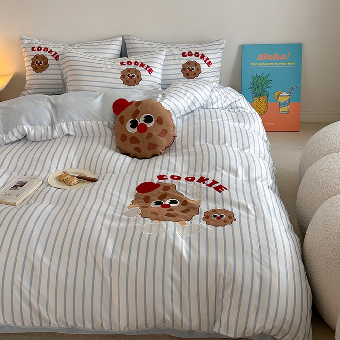 91家纺网 家纺一手货源 找家纺 （总）优悦2024新款冰丝卡通贴布绣四件套