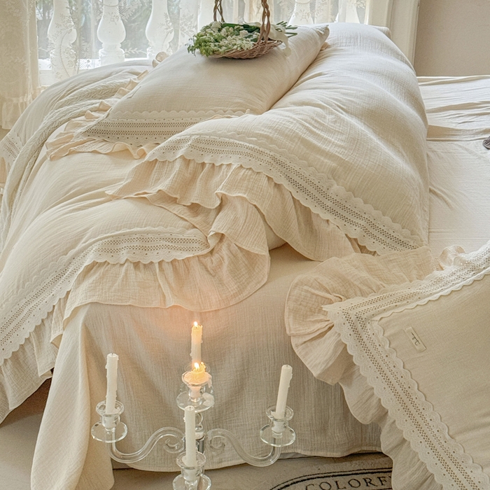 91家纺网 家纺一手货源 找家纺 （总）玛奇朵 2024新款简约法式双层皱纱-浓情假日