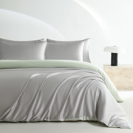 云栖家居 202460支A类兰精天丝系列拼色四件套（风格二） 银灰&浅绿