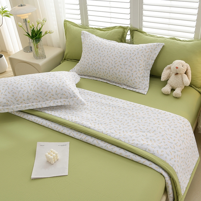 91家纺网 家纺一手货源 找家纺 圣楚家纺 2024新款清柔泡泡纱夏被 七里香