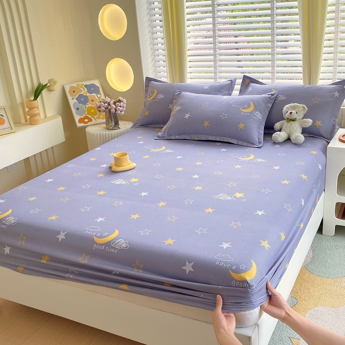 91家纺网 家纺一手货源 找家纺 金丝兔 2025新款植物羊绒磨毛单床笠三件套 晚安