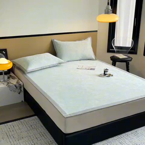 91家纺网 家纺一手货源 找家纺 （总）倾慕 2024新款提花凉感凉席