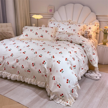 91家纺网 家纺一手货源 找家纺 （总）恒爱家纺 2024新款梦幻情缘全棉公主风四件套