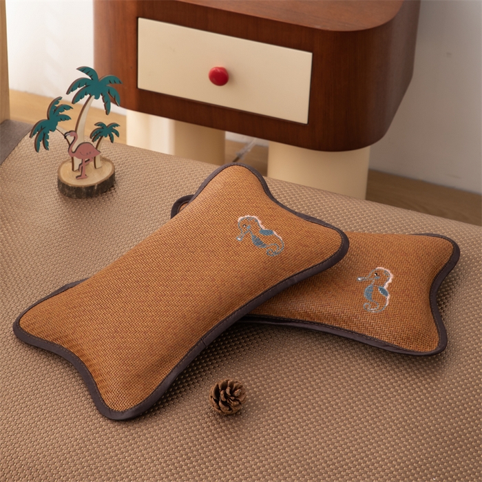 91家纺网 家纺一手货源 找家纺 织布人 2024新款荞麦枕夏季冰藤婴儿枕小孩儿童枕头学生幼儿园午睡枕 凉藤儿童枕-海马 【高粱壳填充】20*35cm//只