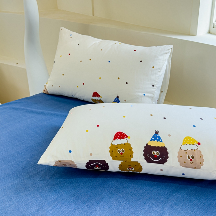 91家纺网 家纺一手货源 找家纺 感遇 2024新款全棉印花四件套 曲奇饼干仔