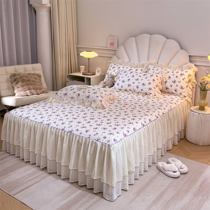 91家纺网 家纺一手货源 找家纺 （总）恒爱家纺 2024新款梦幻情缘全棉公主风四件套