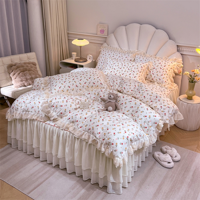 91家纺网 家纺一手货源 找家纺 恒爱家纺 2024新款梦幻情缘全棉公主风四件套 命运女神