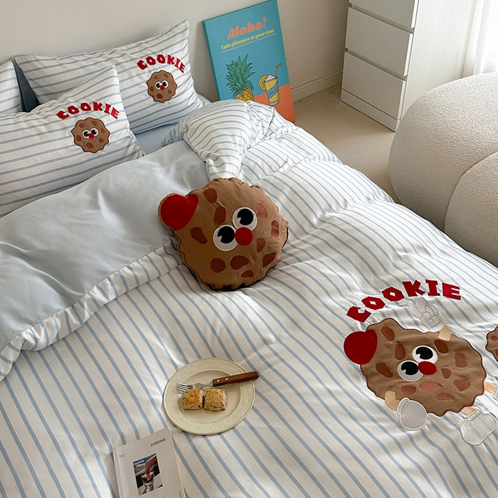 91家纺网 家纺一手货源 找家纺 （总）优悦2024新款冰丝卡通贴布绣四件套