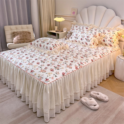 91家纺网 家纺一手货源 找家纺 （总）恒爱家纺 2024新款梦幻情缘全棉公主风四件套