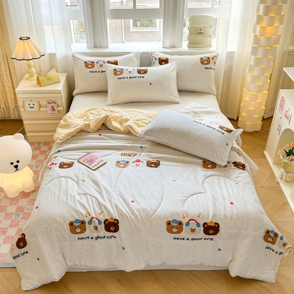 91家纺网 家纺一手货源 找家纺 （总）慕尚家纺2025新款双层纱水洗夏被子被芯