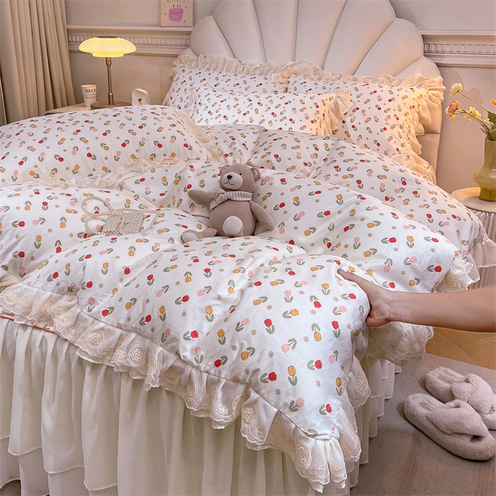 91家纺网 家纺一手货源 找家纺 恒爱家纺 2024新款梦幻情缘全棉公主风四件套 命运女神